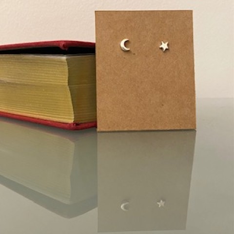 Handcrafted Scottish jewellery - Tiny silver moon & star studs